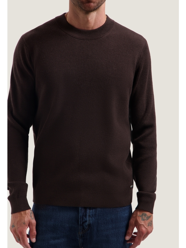 Dstrezzed Oscar Rib Mockneck 799 Dk brown