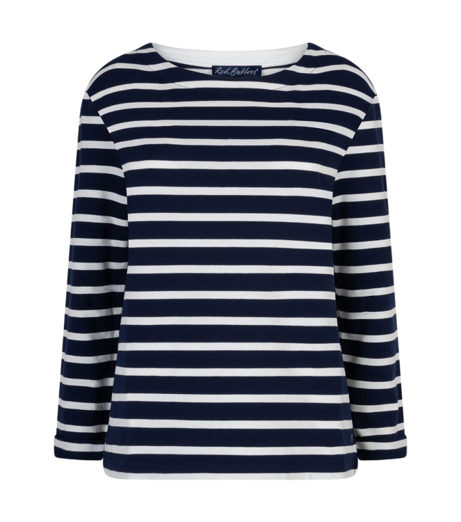 Red Button De Terry Stripe long sleeve is een 158 Dark blue