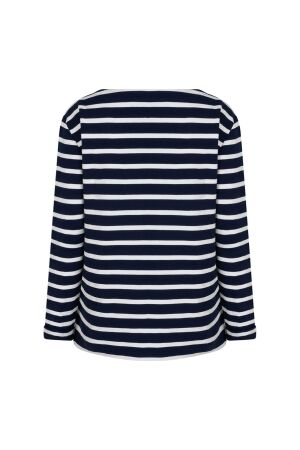 Red Button De Terry Stripe long sleeve is een 158 Dark blue