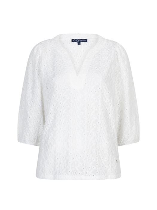 Red Button De Top Ajour is gemaakt van broderi 38 Offwhite