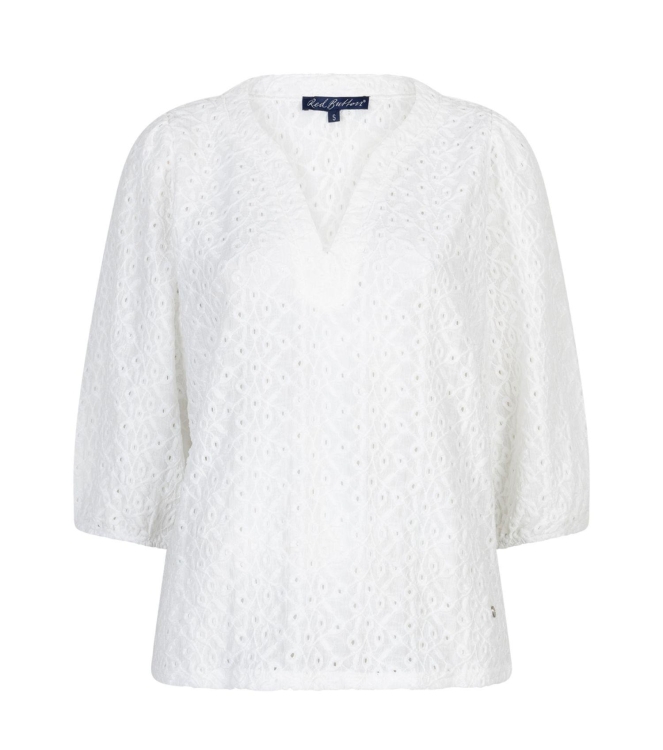 Red Button De Top Ajour is gemaakt van broderi 38 Offwhite