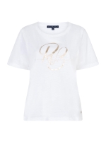 Red Button Tee Temmy Foil 623 White/gold