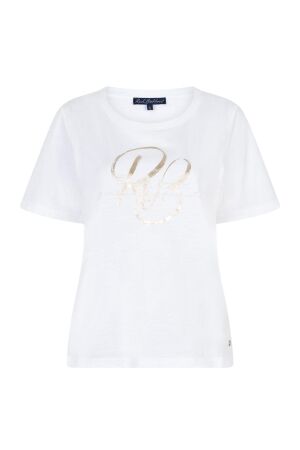 Red Button Tee Temmy Foil 623 White/gold