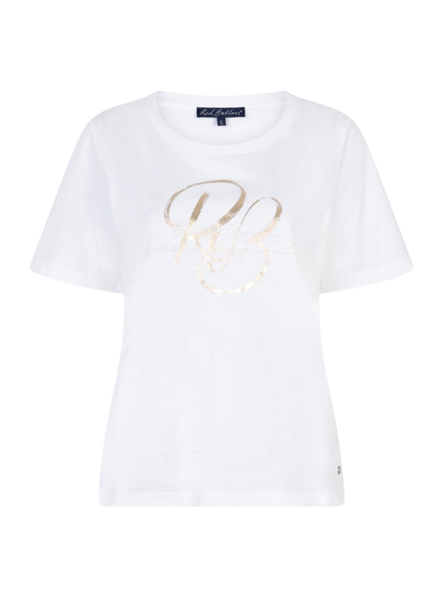 Red Button Tee Temmy Foil 623 White/gold