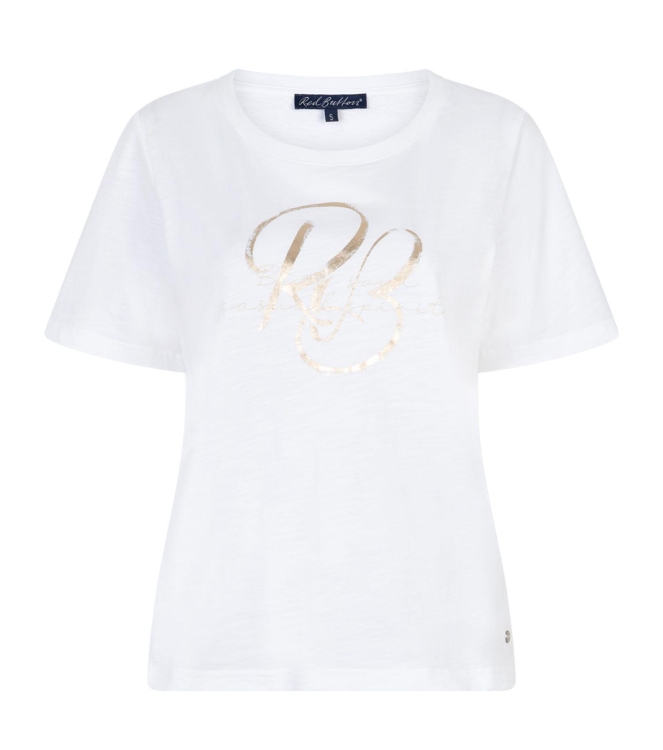 Red Button Tee Temmy Foil 623 White/gold