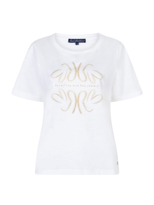 Red Button De Tee Temmy Butterfly is een wit t 625 White/butteryellow