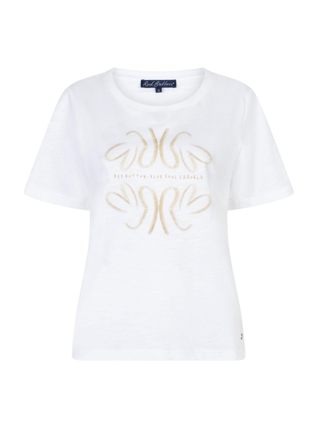 Red Button De Tee Temmy Butterfly is een wit t 625 White/butteryellow