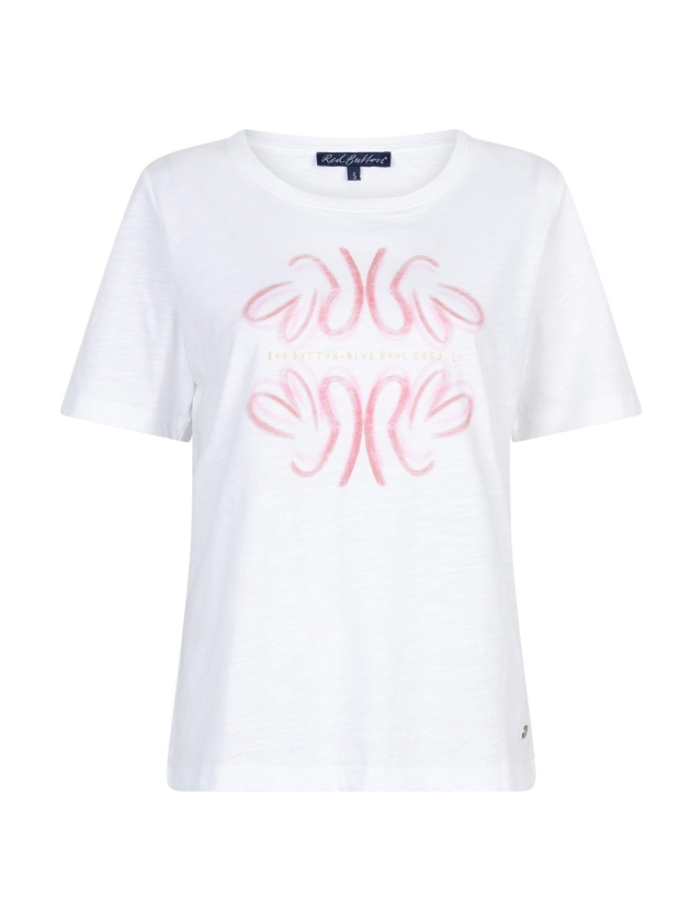 Red Button De Tee Temmy Butterfly is een wit t 624 white/rosewood