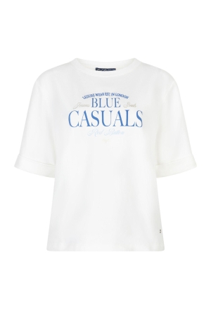 Red Button De Terry Sweater Chestprint is een 632 Offwhite/midblue