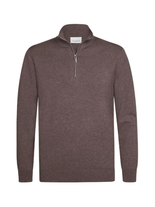 Profuomo PULLOVER HALF ZIP AUBERGINE SAubergine
