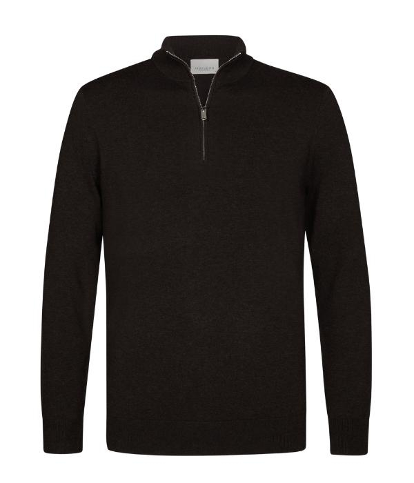 Profuomo PULLOVER HALF ZIP D BROWN H2 Dark brown