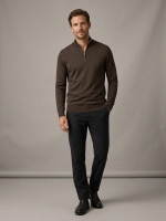 Profuomo PULLOVER HALF ZIP D BROWN H2 Dark brown