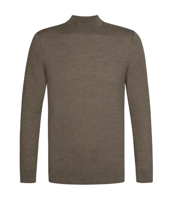 Profuomo PULLOVER MOCK NECK BROWN HBrown