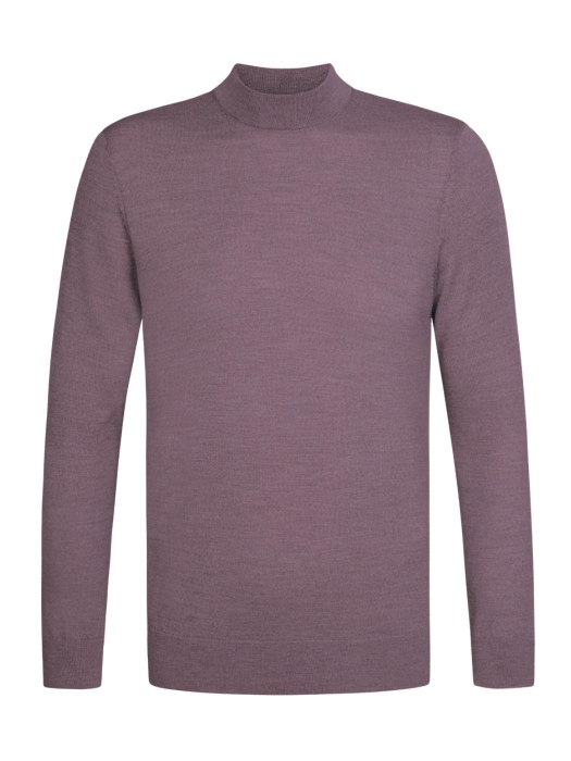 Profuomo PULLOVER MOCK NECK AUBERGINE SAubergine