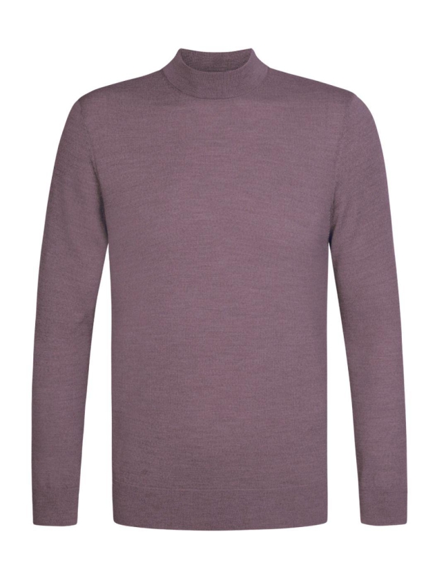 Profuomo PULLOVER MOCK NECK AUBERGINE SAubergine