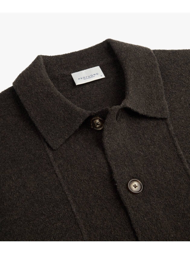 Profuomo POLO FULL BUTTON LS D BROWN H2 Dark brown