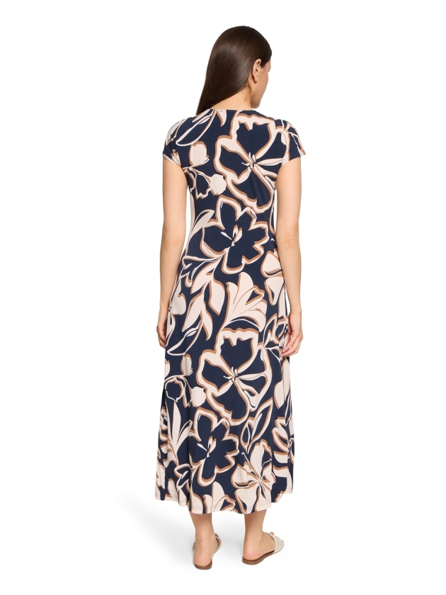 Betty Barclay Kleid Lang 1/2 Arm 8876 Dark blue/brown