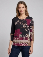 Betty Barclay Shirt Kurz 3/4 Arm 9848 Black/dark red