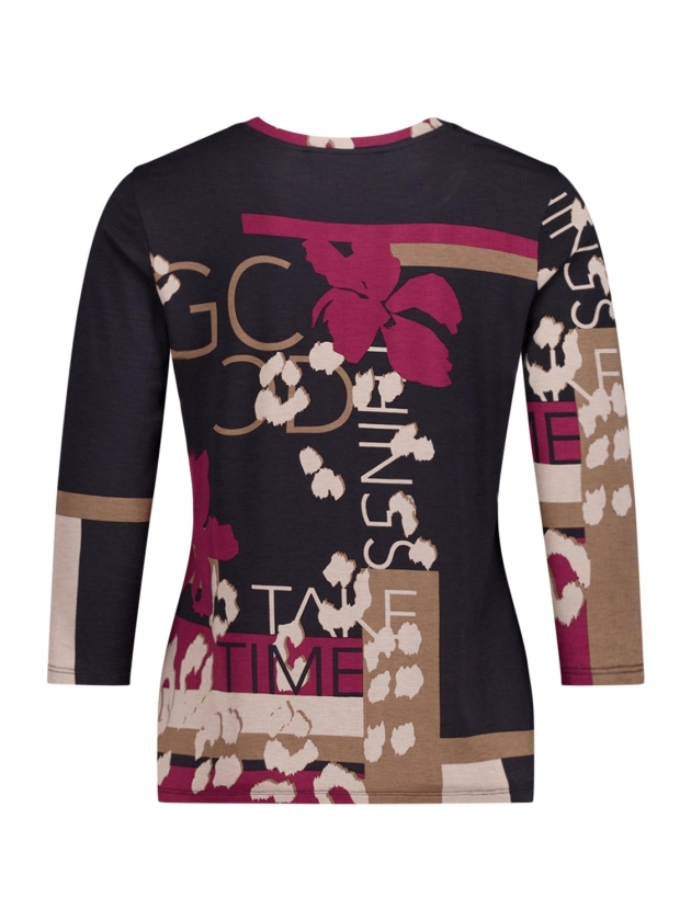 Betty Barclay Shirt Kurz 3/4 Arm 9848 Black/dark red
