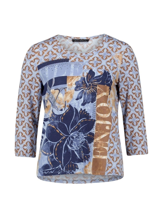 Betty Barclay Shirt Kurz 3/4 Arm 8870 Blue/brown