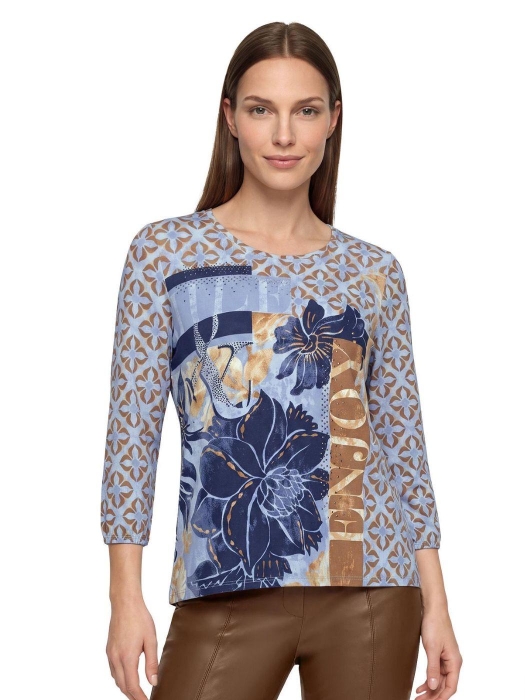 Betty Barclay Shirt Kurz 3/4 Arm 8870 Blue/brown
