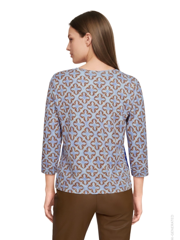 Betty Barclay Shirt Kurz 3/4 Arm 8870 Blue/brown