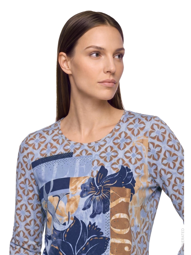 Betty Barclay Shirt Kurz 3/4 Arm 8870 Blue/brown
