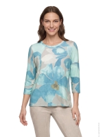 Betty Barclay Shirt Kurz 3/4 Arm 8899 Petrol/grey