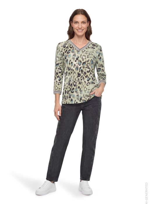 Betty Barclay Shirt Kurz 3/4 Arm 7885 Beige/petrol