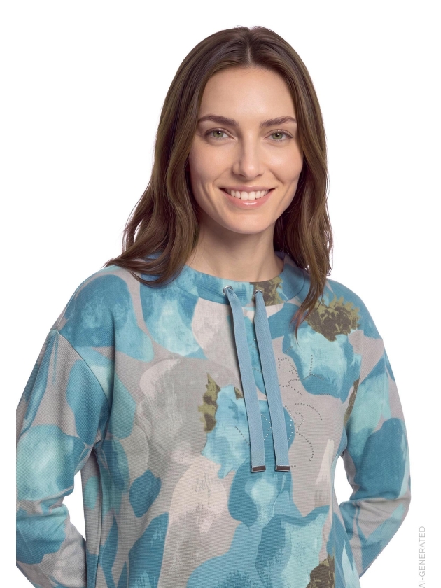 Betty Barclay Sweat Kurz 3/4 Arm 8899 Petrol/grey