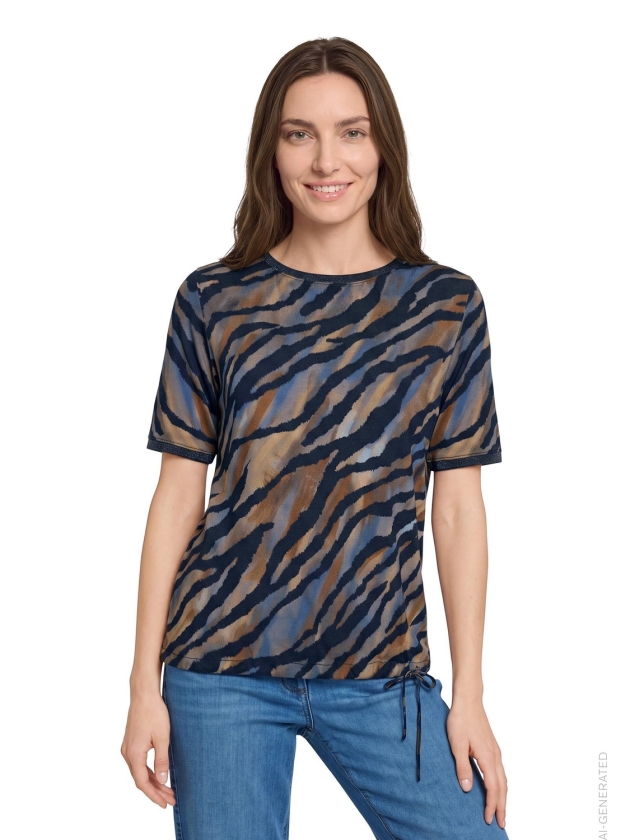 Betty Barclay Shirt Kurz 1/2 Arm 8870 Blue/brown
