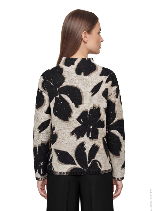 Betty Barclay Strickpullover Kurz 1/1 Arm 7898 Beige/ black