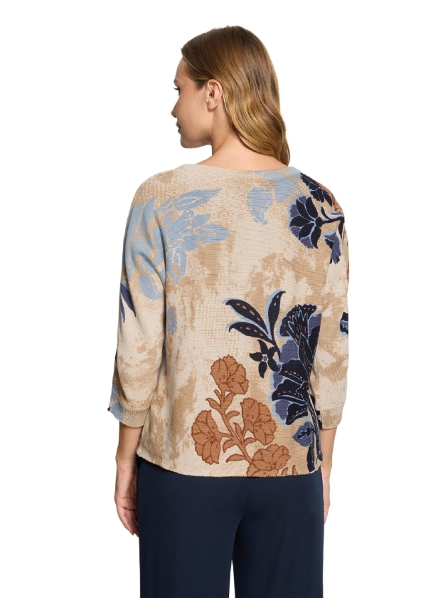 Betty Barclay Strickpullover Kurz 3/4 Arm 7884 Beige/blue