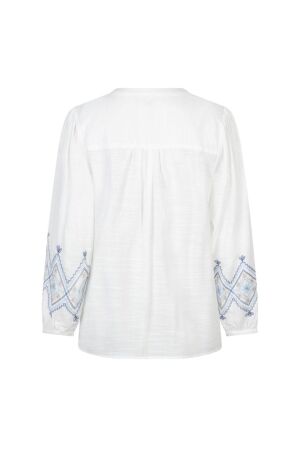 Red Button Blouse & Embroidery 384 Bluemulti