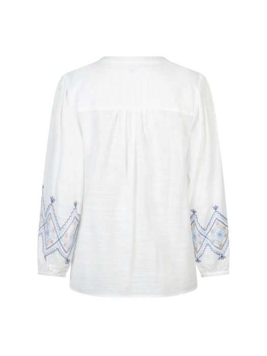 Red Button Blouse & Embroidery 384 Bluemulti