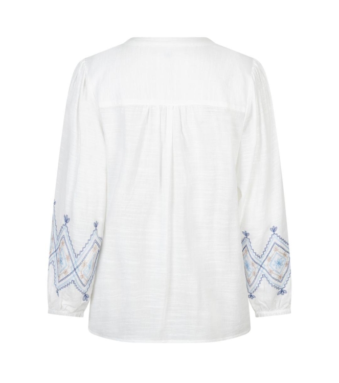 Red Button Blouse & Embroidery 384 Bluemulti