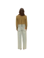 Josh V LOUELLA mid-rise wide-leg jeans 606 light dirty denim