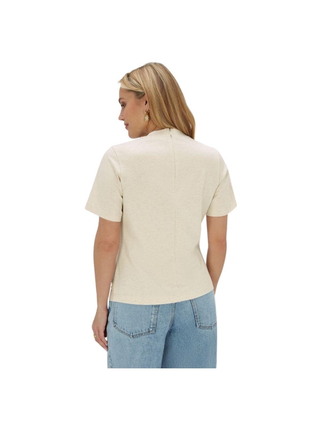 Josh V ROSINA regular fit T-shirt with rhinestones 296 ecru melange