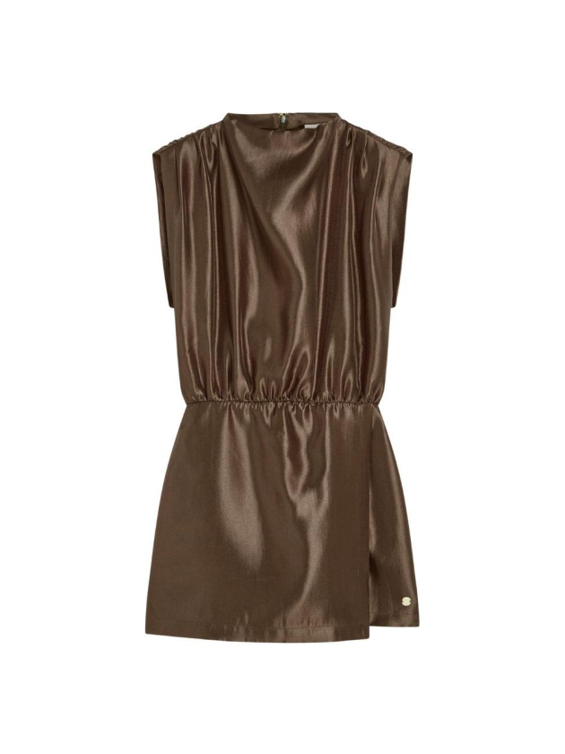 Josh V LIRA regular jumpsuit in satin look 987 brown