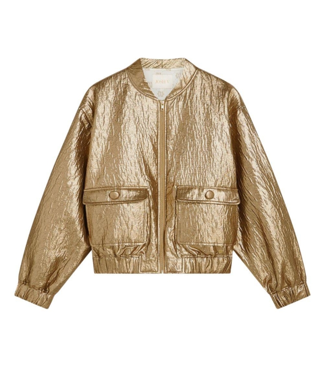 Josh V KELSEY oversized metallic bomber jacket 628 bronze gold