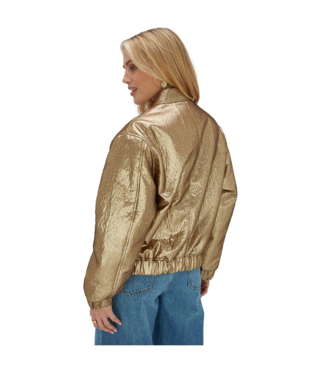 Josh V KELSEY oversized metallic bomber jacket 628 bronze gold
