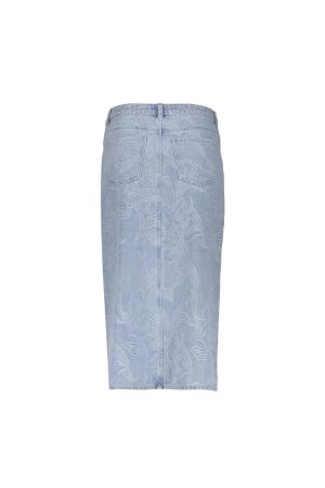 Geisha Jeans skirt jacquard flower 830 Bleached denim