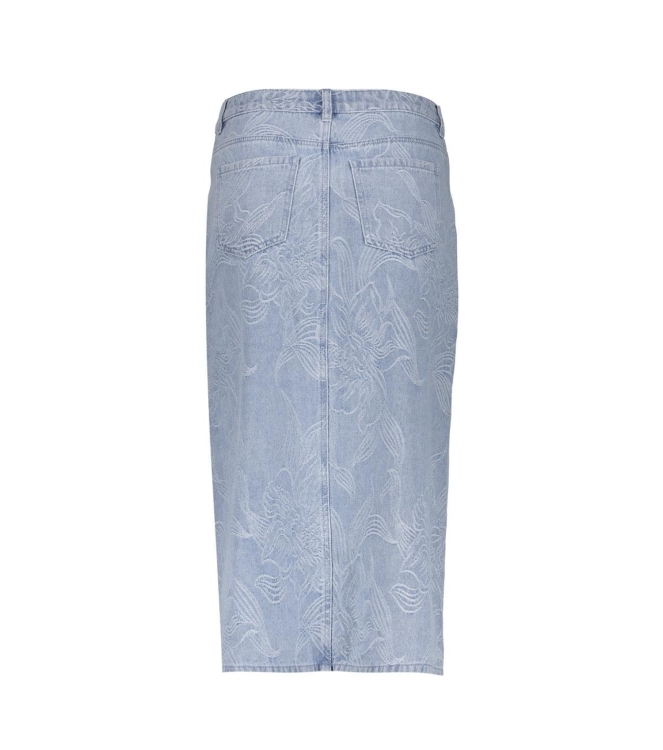 Geisha Jeans skirt jacquard flower 830 Bleached denim