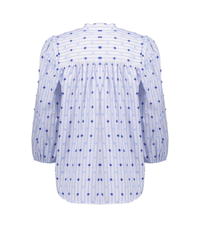 Geisha Blouse stripes + dots 625 Blue