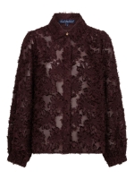 Red Button Blouse fringes 344 Burgundy