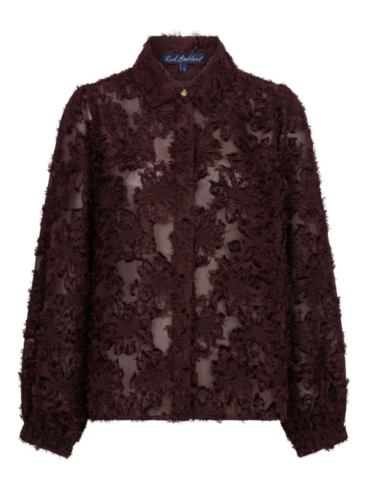 Red Button Blouse fringes 344 Burgundy