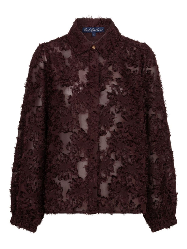Red Button Blouse fringes 344 Burgundy