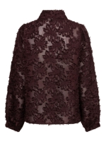 Red Button Blouse fringes 344 Burgundy