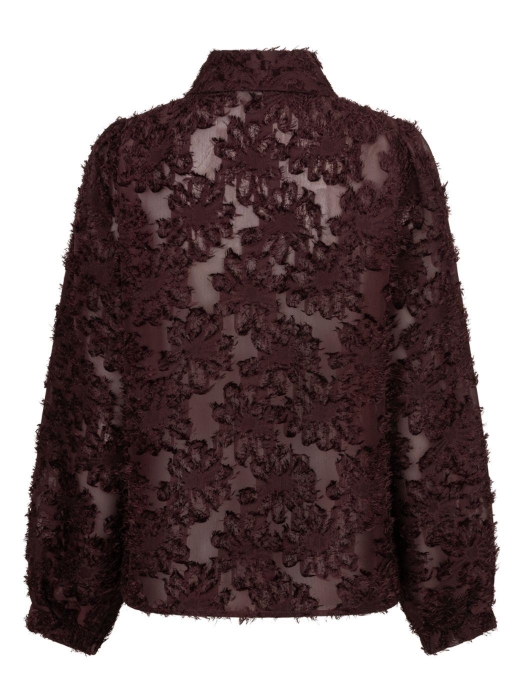 Red Button Blouse fringes 344 Burgundy