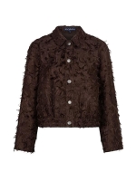 Red Button Bomber fringes 59 Espresso